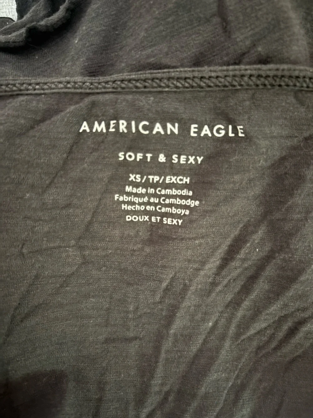 American Eagle Outfitters Black Off the Shoulder Tee